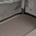 Inside the Dometic Pico FTC 1x1 TC-I looking down the ribbed I-beam inflatable mattress to the rear wall