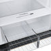 Full-width crisper drawer holding apples and oranges inside a Dometic RCD10.5XES