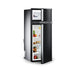 Dometic RCD10.5XES upright caravan fridge with the freezer and fridge doors open, showing shelves and door racks