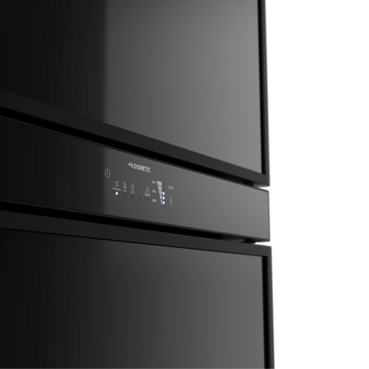 Soft-touch control panel with display on the Dometic RUC 8404X door