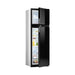 Dometic RUC 8408X upright caravan fridge with the freezer and fridge doors open, showing shelves and door racks