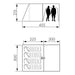 Dimension drawing of the Dometic Santorini FTK 2x4 TC showing 455cm length, 300cm width and 215cm height
