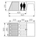 Line drawing of the Santorini 4x8 floor plan showing the 2250mm sleeping zone the inner tent fills