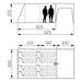 Dimension drawing of the Dometic Santorini FTK 4x8 TC showing 625cm length, 300cm width and 215cm height