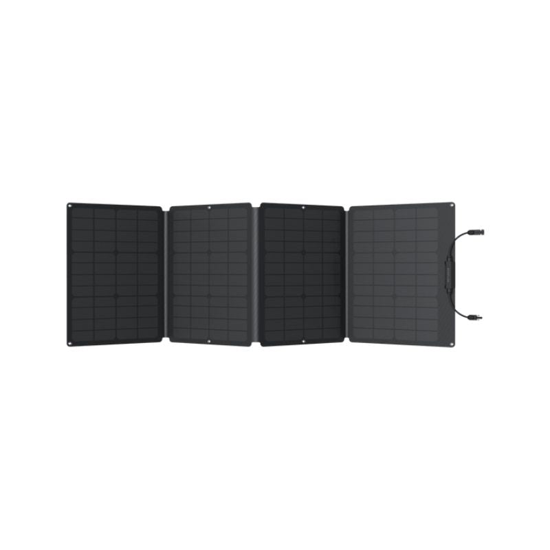 EcoFlow 110W Portable Solar Panel fully unfolded on white background