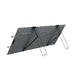 EcoFlow 160W solar panel angled on stand showing fabric rear