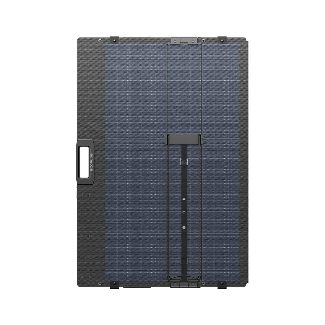 EcoFlow 400W Lightweight Bifacial solar panel folded flat for storage, rear view