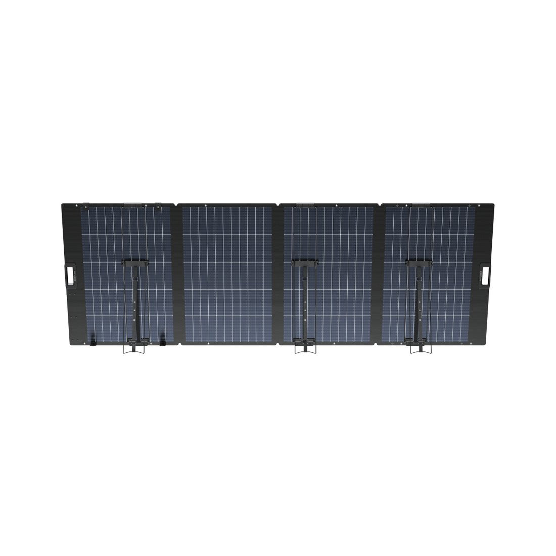 EcoFlow 400W Lightweight Bifacial solar panel standing on its kickstand, rear view