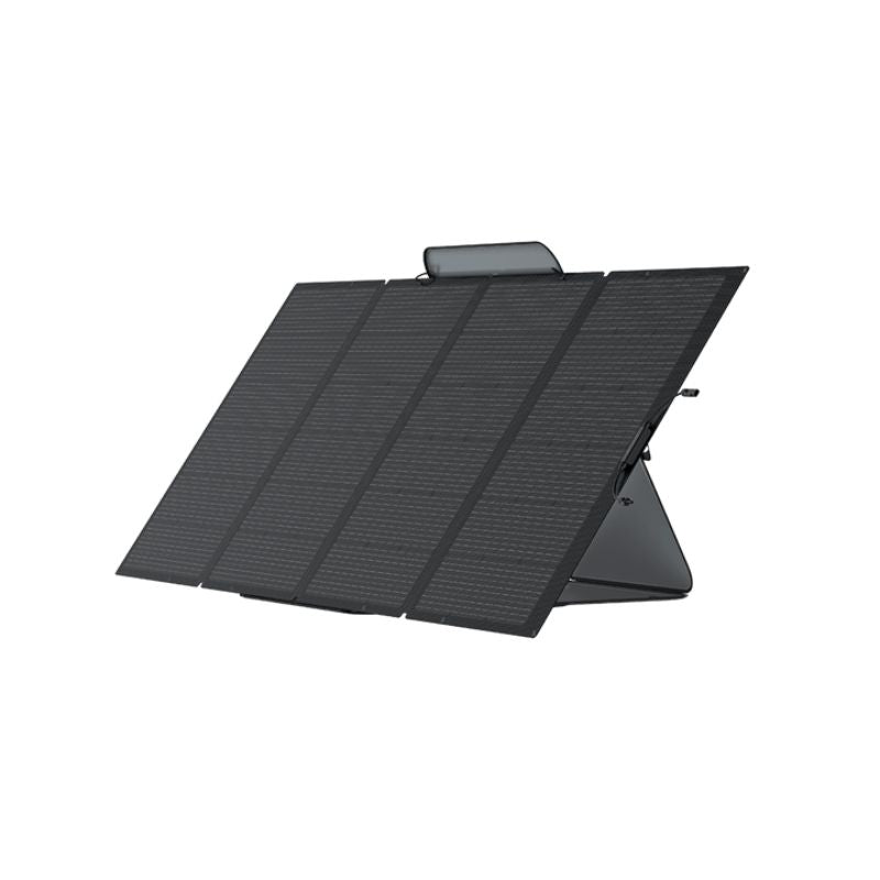 EcoFlow 400W panel set up at an angle on stand
