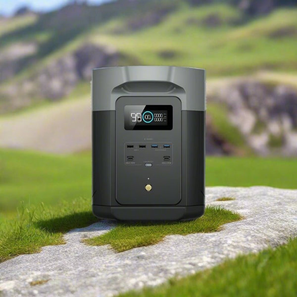 EcoFlow Delta 2 Max front view with display and ports.