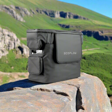 EcoFlow Delta 2 bag with clear screen side view.