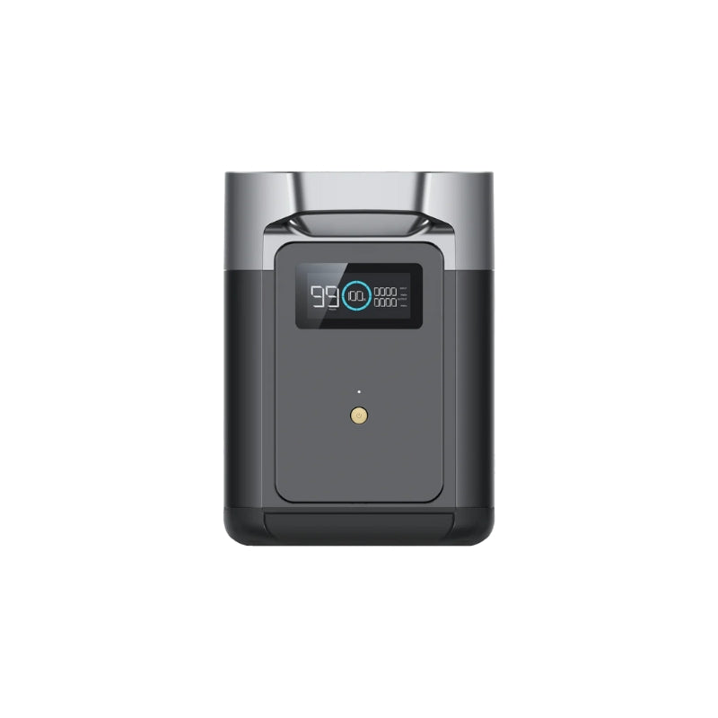 EcoFlow DELTA 2 Smart Extra Battery front view with display screen