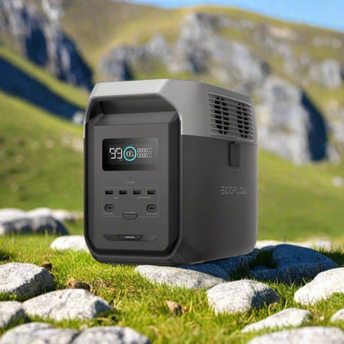 EcoFlow Delta 3 1500W power station front view with ports.