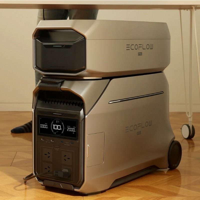 EcoFlow DELTA Pro 3 Smart Extra Battery powering home appliances