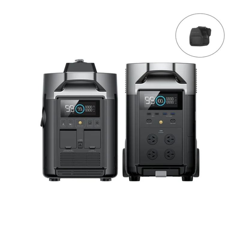 EcoFlow DELTA Pro front and rear ports setup