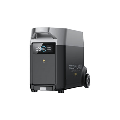 EcoFlow DELTA Pro Smart Extra Battery angled side view with display