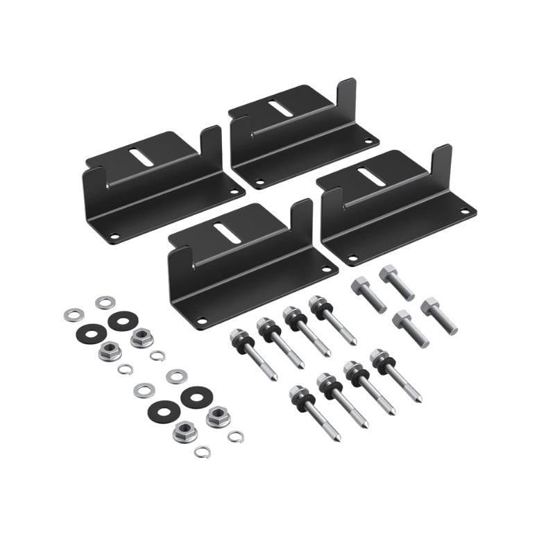 EcoFlow rigid solar panel mounting feet with aluminium brackets and hardware set for 100W and 400W panels