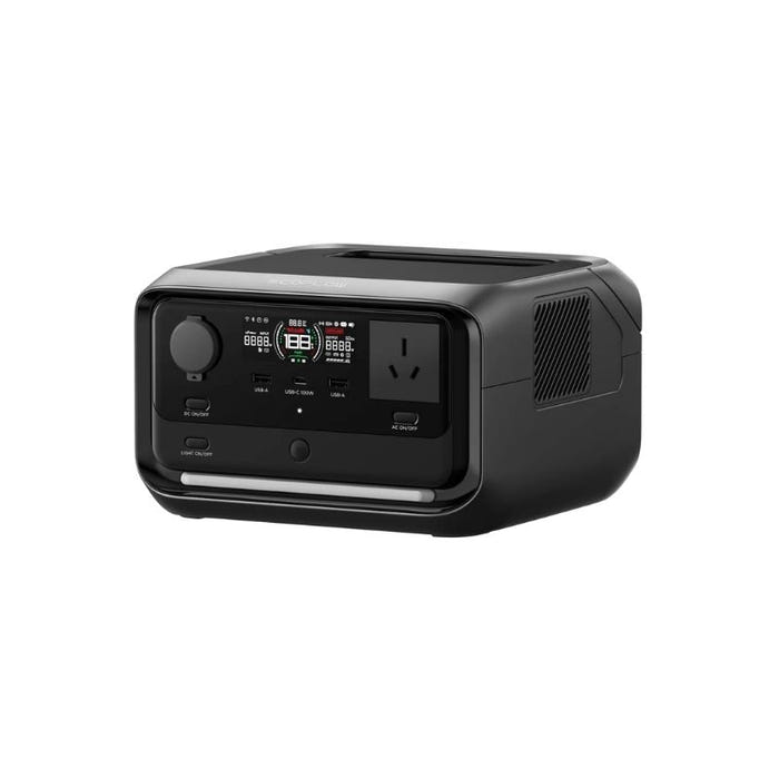 EcoFlow River 3 Plus portable power station front view display