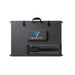A compact folded Bluetti solar panel showing the outer case, handle, and storage pocket