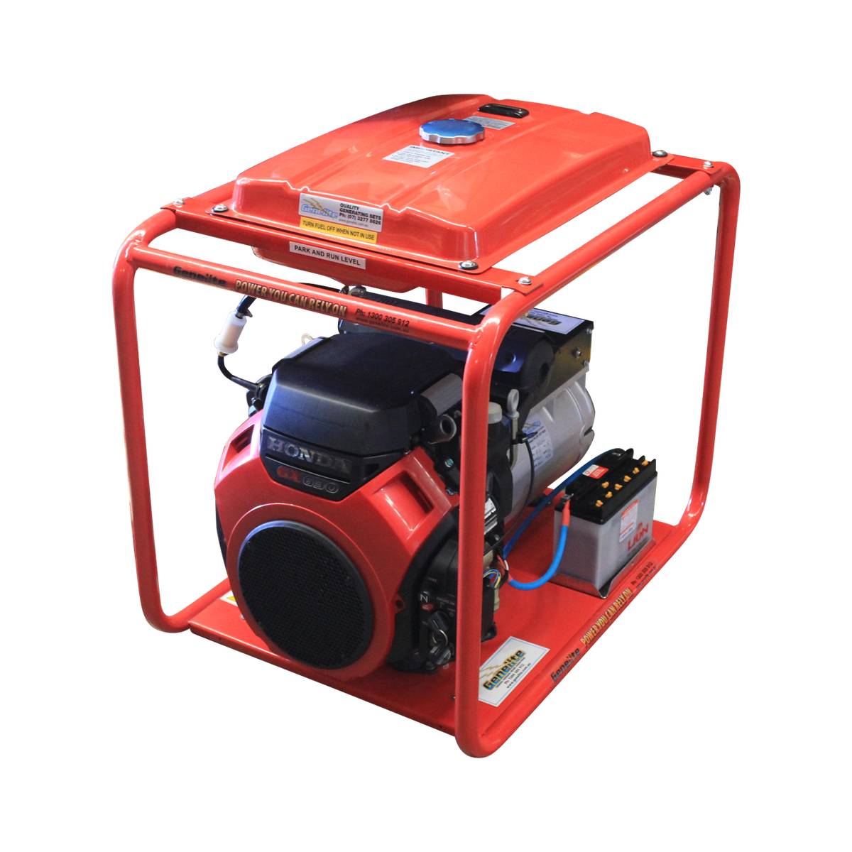 Genelite GH14000E-LRT-AVR 14.5kVA generator, angled view