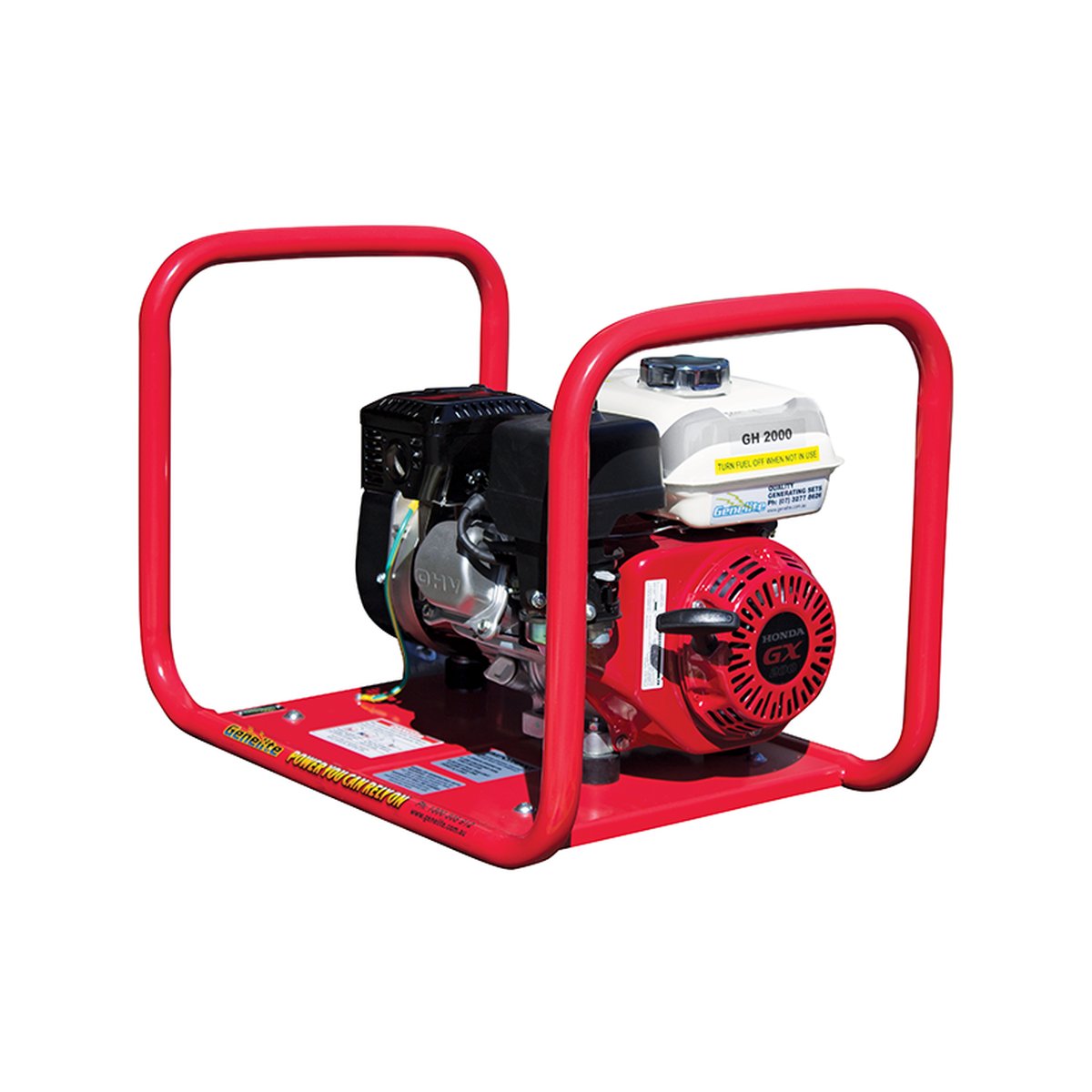 Front right view of the Genelite GH2000 generator