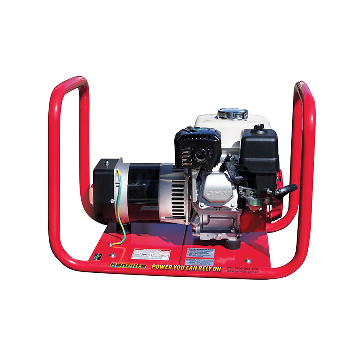 Side view of the Genelite GH2000 generator showing the recoil pull-start