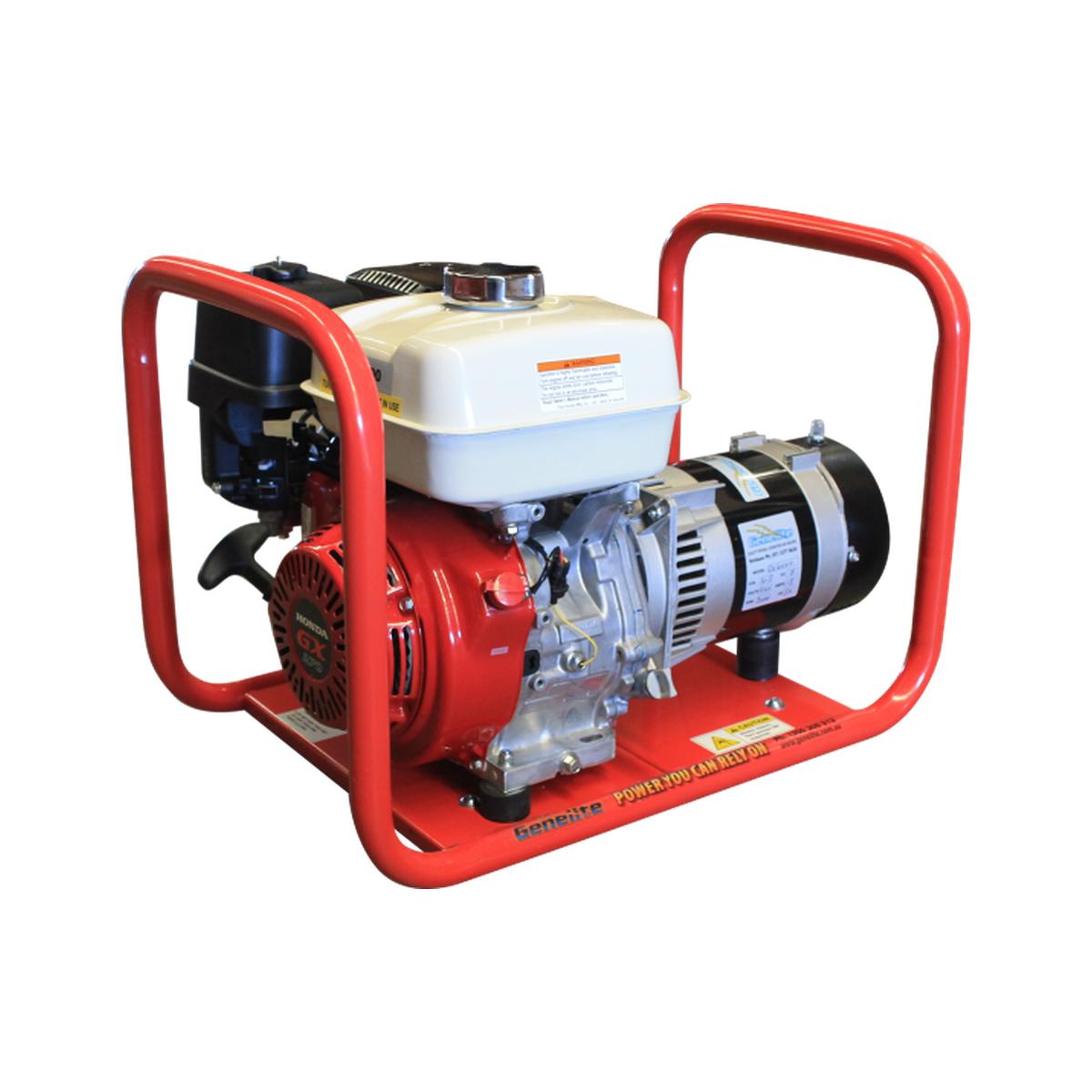 Front view of the Genelite GH4000 generator showing the Honda GX270 engine