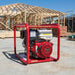 Genelite GH5000 6.0kVA generator on an Australian residential construction site with house frame and scaffolding