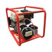 Genelite GH5000E electric start generator showing the outlet panel and starter battery