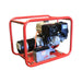 Rear angle of the Genelite GH5000E electric start generator showing the LION battery and wiring