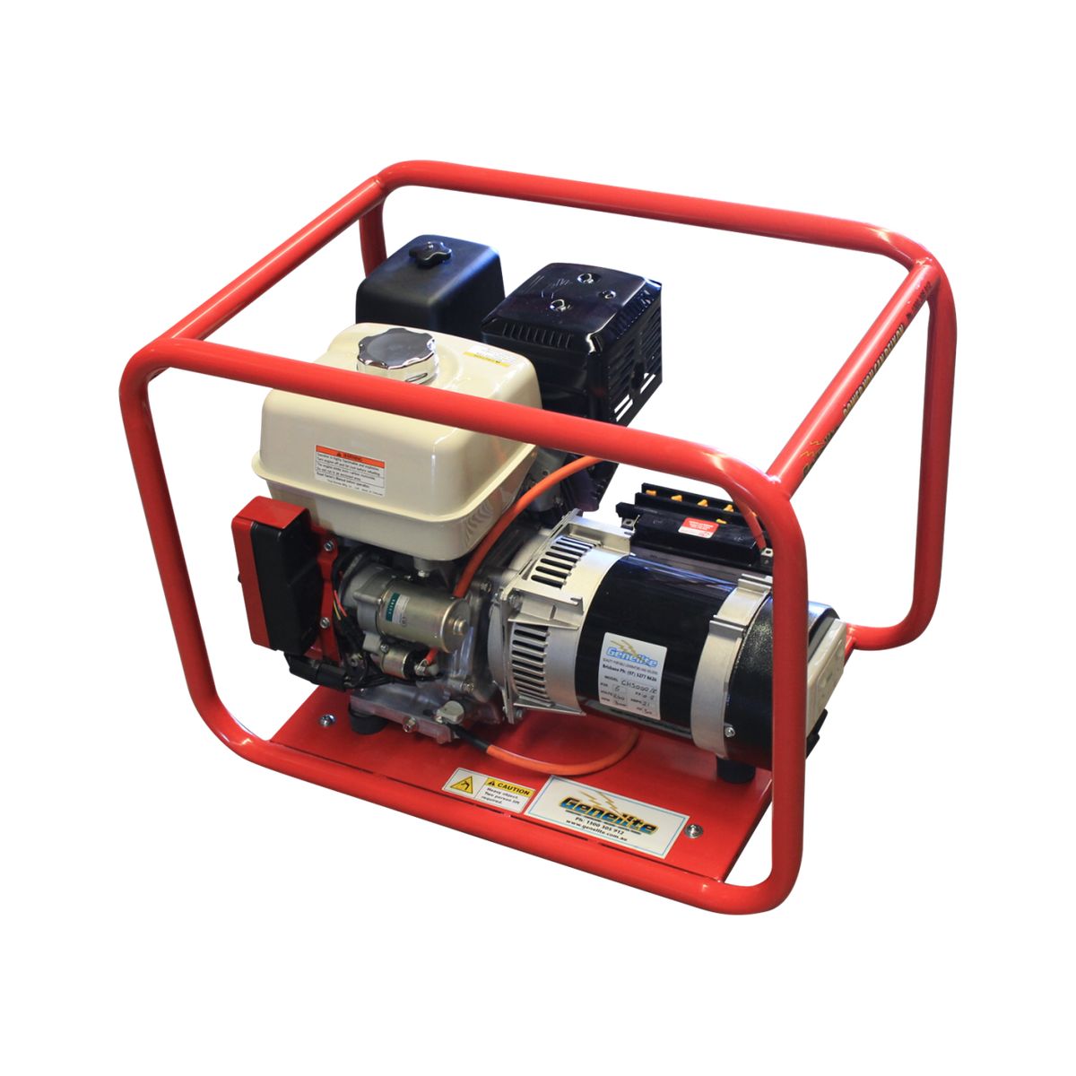 Genelite GH5000E-AVR electric start generator top angled view