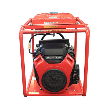 Front view of the Genelite GH10000E-LRT 11kVA generator with 25L long range tank