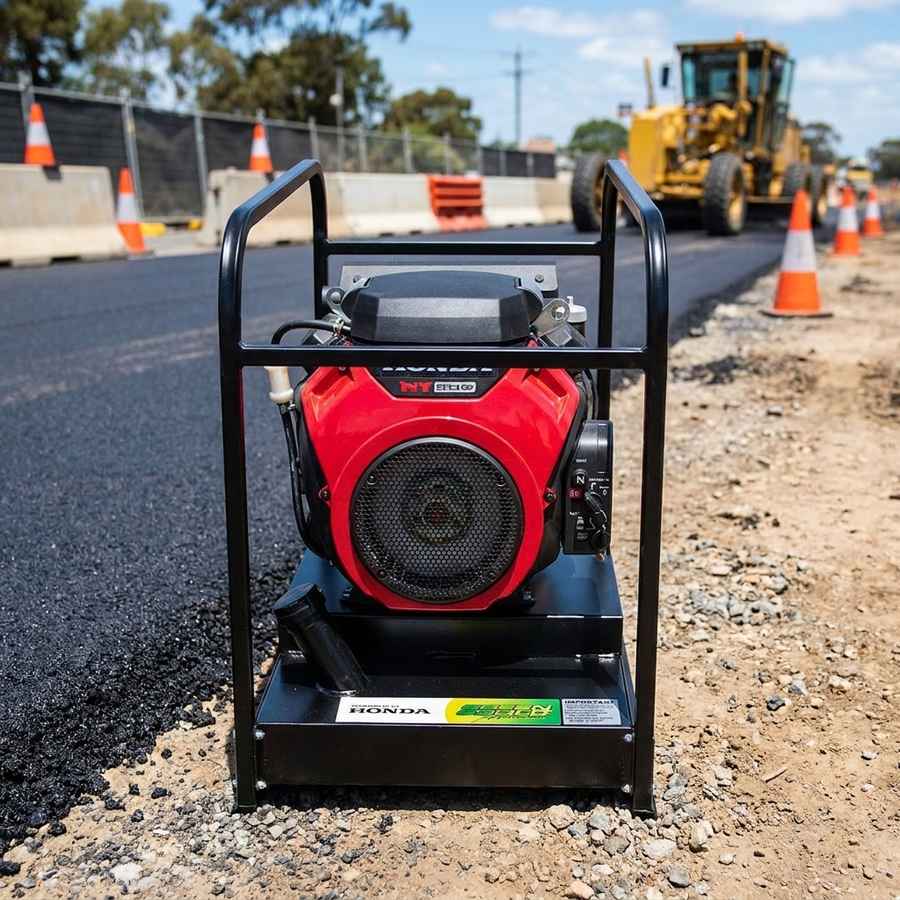 Genelite GH14000E 14.5kVA generator on an Australian civil infrastructure road works site