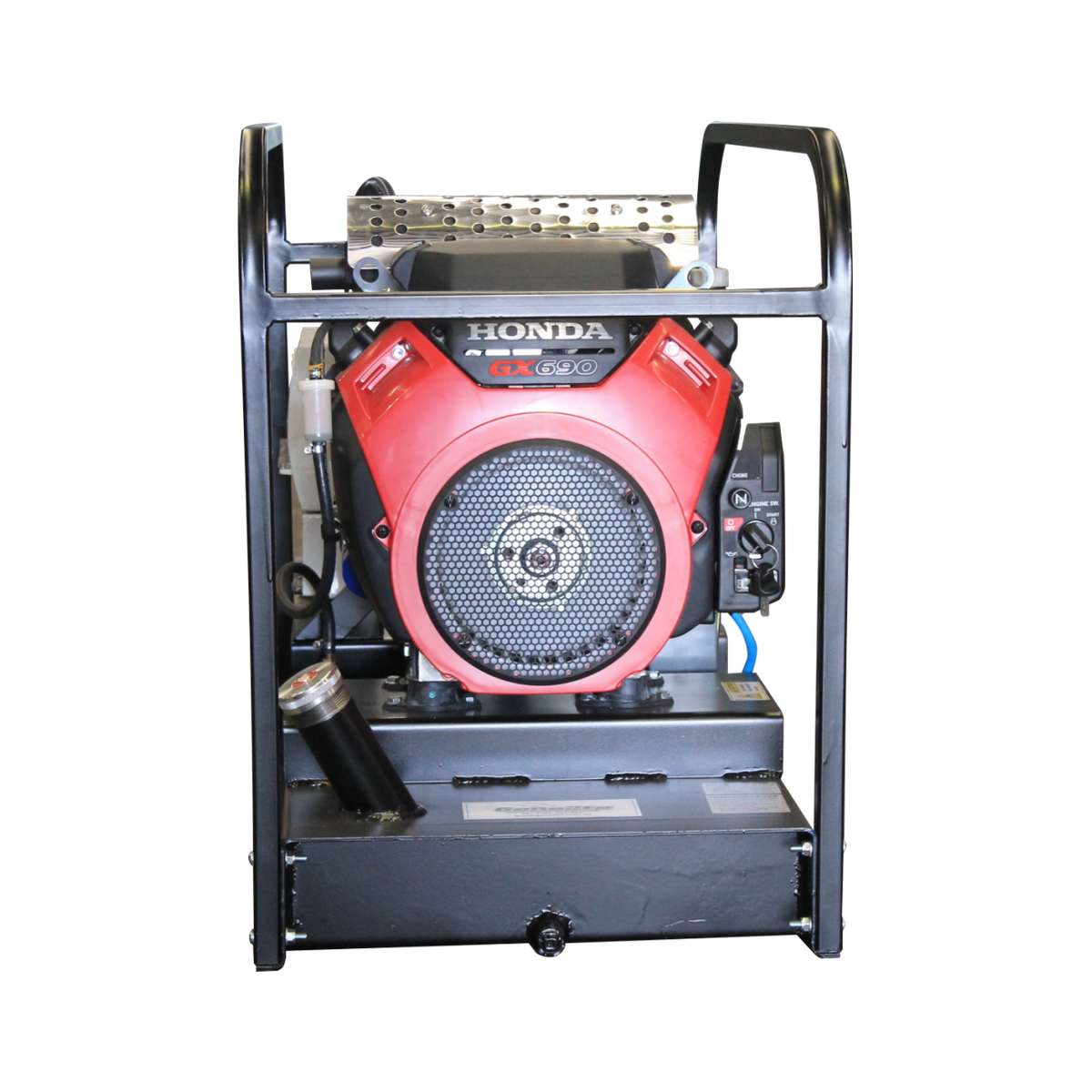 Front view of the Genelite GH16000E-FBT 16kVA Construction Series generator with 50L big fuel tank