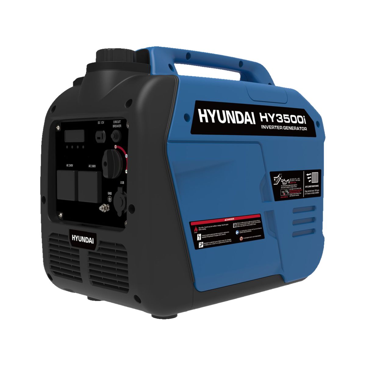 Hyundai HY3500i Pull Start inverter generator, front angle
