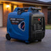 Hyundai HY3500i generator set up for home backup power in a driveway