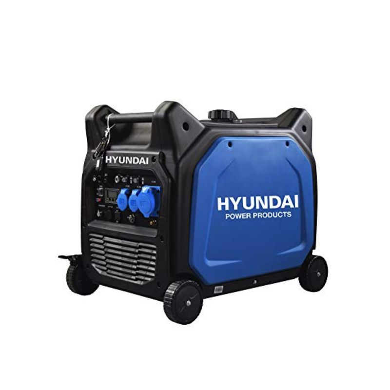 Side view of Hyundai HY6500SEi showing blue casing and wheels