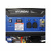 Close-up of the Hyundai HY9000LEK control panel showing the engine switch, VFT meter and RCBO safety switch