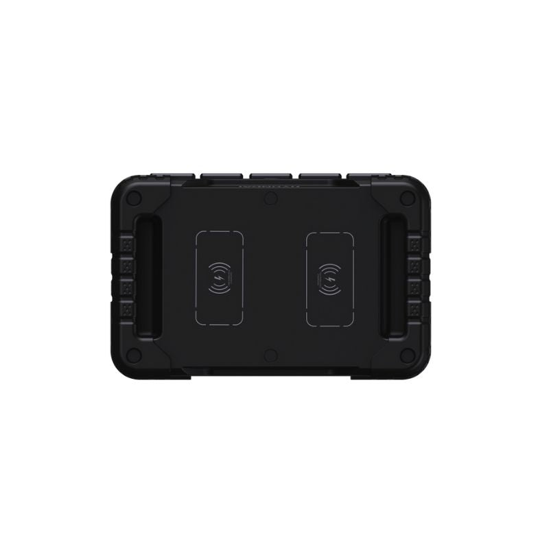 Top of Hyundai HYPS2400 showing two wireless charging pads