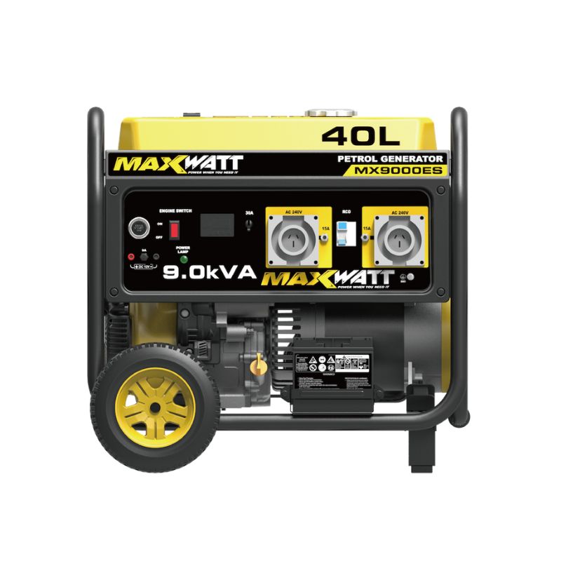Front panel of MaxWatt 9kVA petrol generator