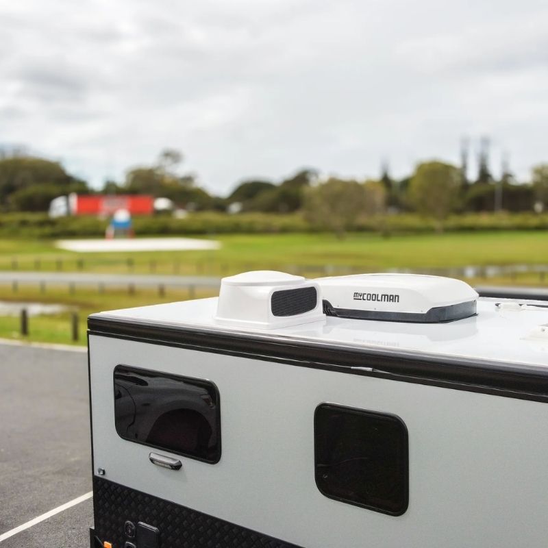 myCOOLMAN Roof Top Air Conditioner 3KW on top of a RV from another view.