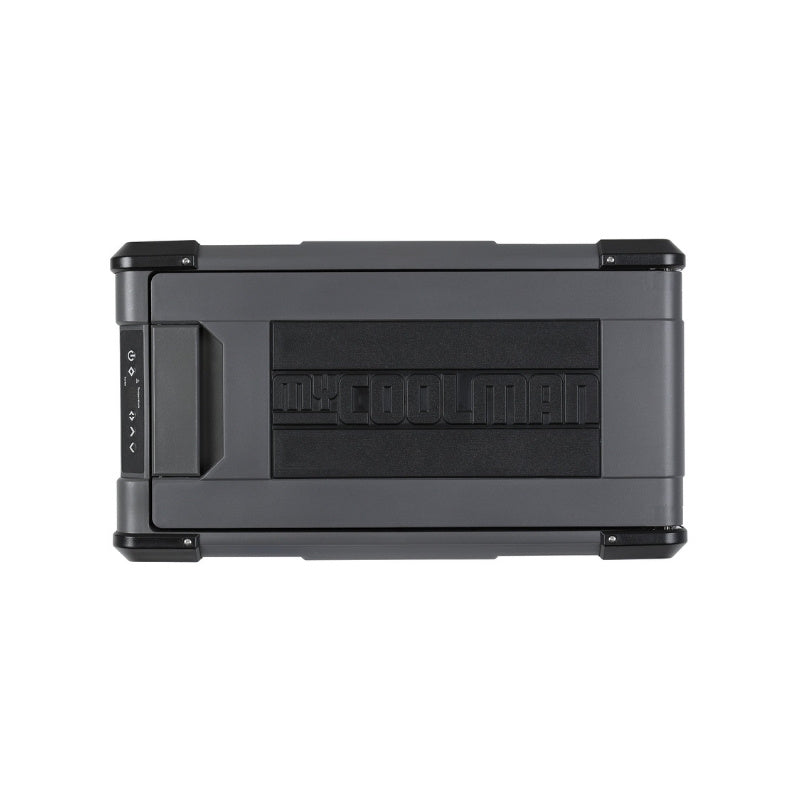 Top view of MyCOOLMAN 30L portable fridge with control panel