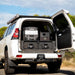 MyCOOLMAN 53L fridge neatly packed in 4WD boot with power station
