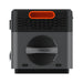 End-on view of the OSCAL PowerMax 2400SE showing the circular speaker and cooling grille