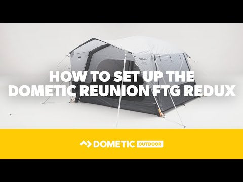 Dometic setup video showing how to pitch and pack away the inflatable Reunion FTG Redux tent