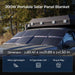 Renogy 200W solar blanket covering vehicle hood with dimensions and lightweight plug-and-play features