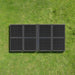Renogy 200W solar blanket unfolded flat on green grass viewed from above