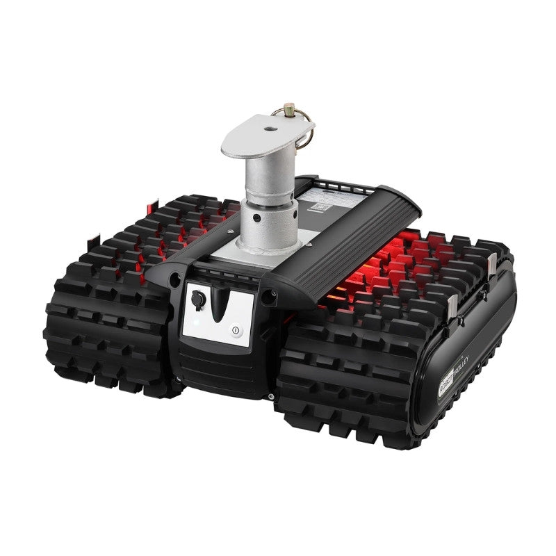 Robot Trolley 1500RS G5 Caravan Mover with black tracks placed on gravel surface