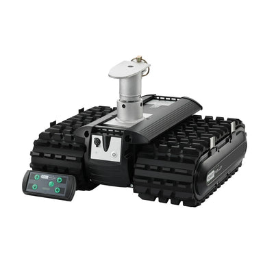 Robot Trolley 1500RS G5 Caravan Mover with remote control placed nearby