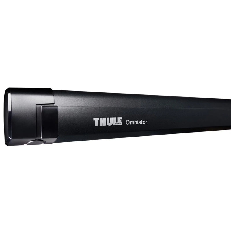 Close-up view of the Thule Omnistor 5200 Electric 12V Black Cassete, giving a sleek design.